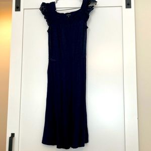 Talbots navy blue eyelet sleeve dress